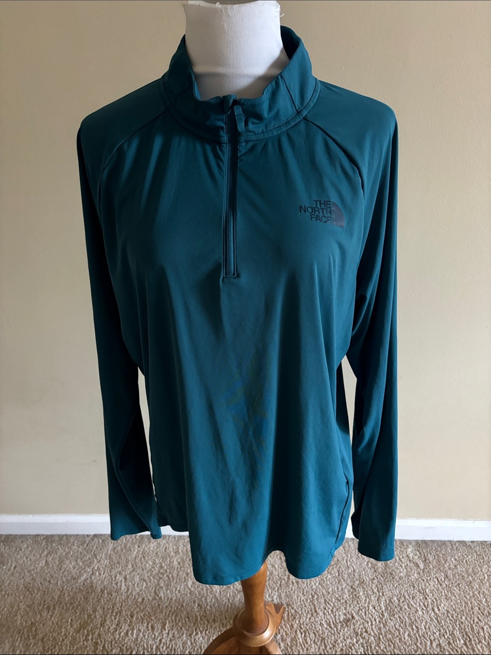 The North Face Teal 1/4 Zip Performance Pullover